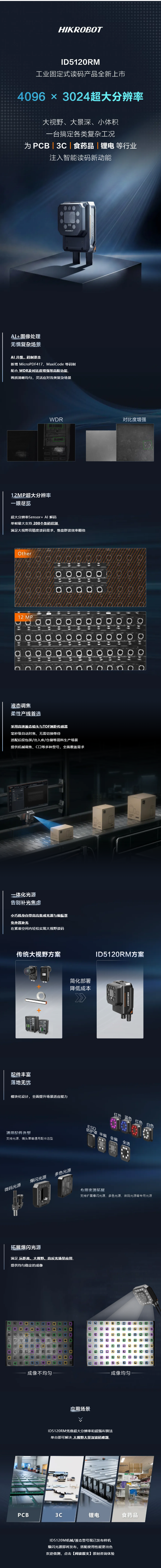 大視野&middot;大景深&middot;小體積&mdash;&mdash; ID5120RM系列：自動調焦、超大分辨率讀碼器全新發布